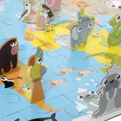 PUZZLE 3D ANIMAIS DO MUNDO, GRAFIX