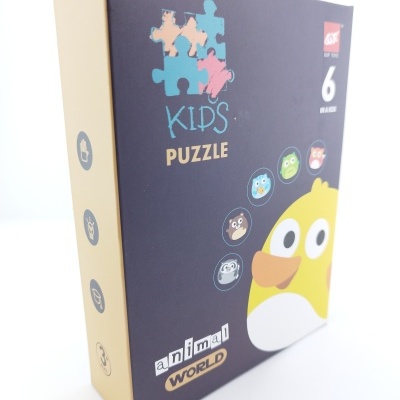 Caixa de puzzle para crianças com design de animais coloridos