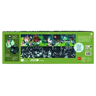 PUZZLE FLUORESCENTE: FLORESTA MÁGICA BRILHA NO ESCURO - 200 PEÇAS, APLI