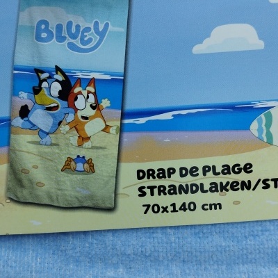 TOALHA DE PRAIA CRIANÇA 100% ALGODÃO BLUEY E BINGO