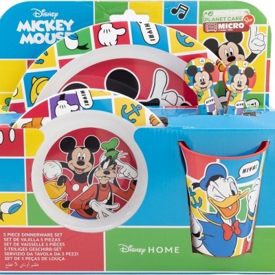 CONJUNTO MICROONDAS 5 PEÇAS REFEIÇÃO INFANTIL - MICKEY MOUSE