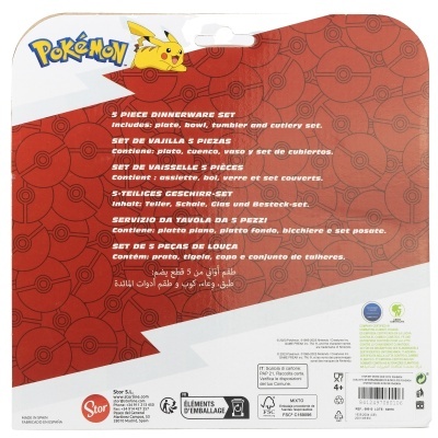 CONJUNTO MICROONDAS 5 PEÇAS REFEIÇÃO INFANTIL - POKÉMON