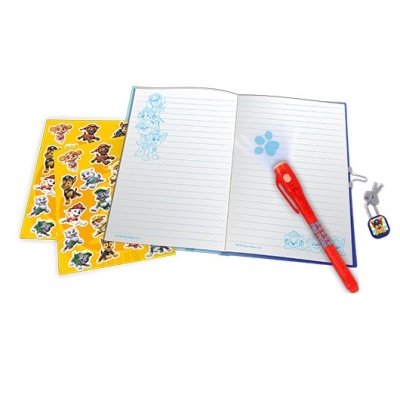 CONJUNTO DIÁRIO C/ CHAVE + CANETA TINTA MÁGICA PATRULHA PATA