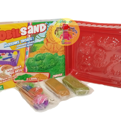 AREIA CINÉTICA 2X200g COM FORMAS E ACESSÓRIOS, MOBILSAND