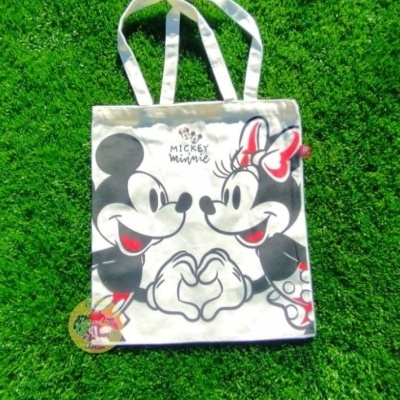 SACO DE PANO COM ALÇAS 38X40CM MICKEY E MINNIE