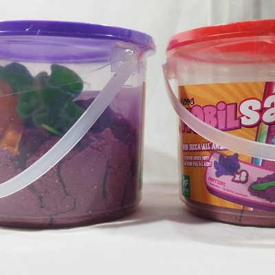 BALDE AREIA CINÉTICA 400g COM FORMAS E ACESSÓRIOS, MOBILSAND