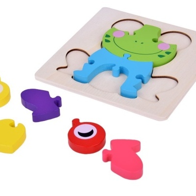 PUZZLE EM MADEIRA DE ANIMAIS 14.5X14.5CM