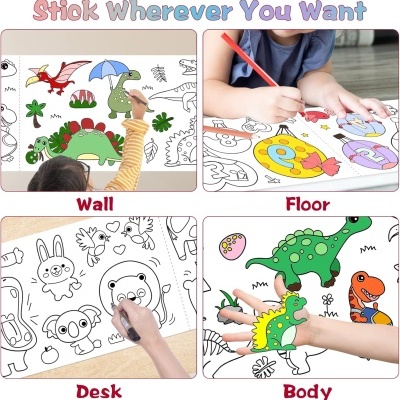 ROLO DE PAPEL ADESIVO PARA COLORIR 300X30cm