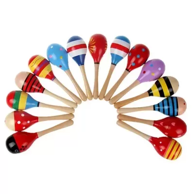 MARACA INFANTIL EM MADEIRA 19CM