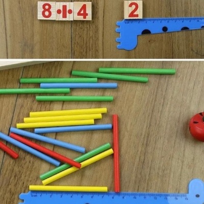 JOGO DE MATEMÁTICA EM MADEIRA - MONTESSORI