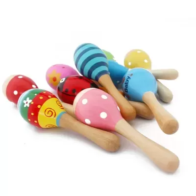 MARACA INFANTIL EM MADEIRA 19CM