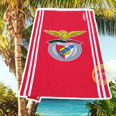 TOALHA 100X180CM MICROFIBRA OFICIAL SPORT LISBOA E BENFICA