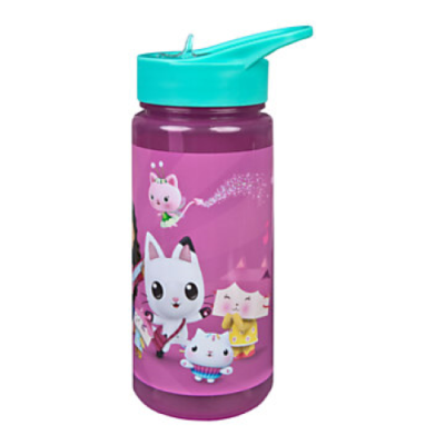 GARRAFA PLÁSTICA COM PALHINHA 500ml GABBY'S DOLLHOUSE