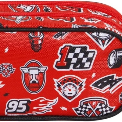 ESTOJO 3D ESCOLAR DE FECHO DUPLO CARROS