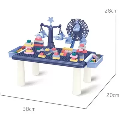 MESA INFANTIL COM BLOCOS DE CONSTRUÇÃO - PARQUE DE DIVERSÃO