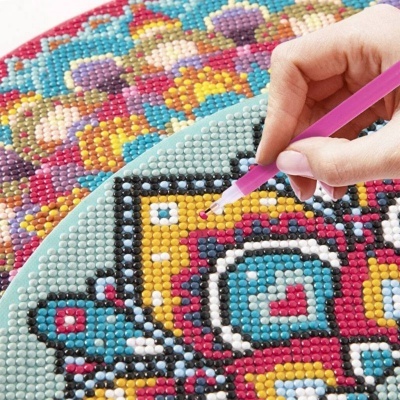 PINTURA DE DIAMANTES EM CANVAS 30CM MANDALA GRAFIX