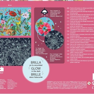 PUZZLE FLUORESCENTE: FAUNA BRILHA NO ESCURO - 204 PEÇAS, APLI