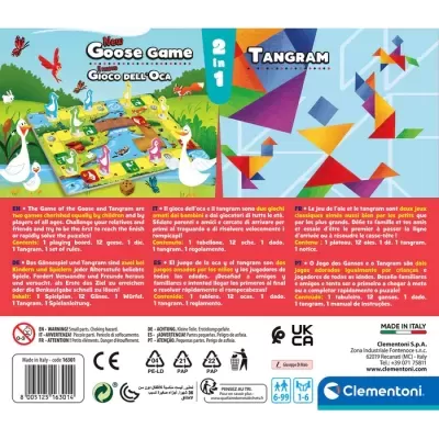 2 JOGOS EM 1 - JOGO DOS GANSOS E TANGRAM, CLEMENTONI
