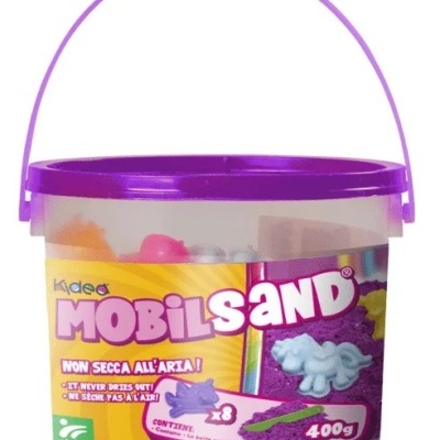 BALDE AREIA CINÉTICA 400g COM FORMAS E ACESSÓRIOS, MOBILSAND