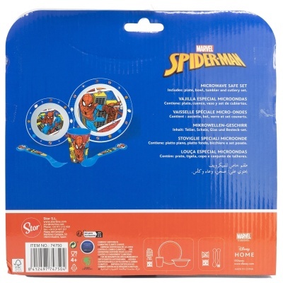 CONJUNTO MICROONDAS 5 PEÇAS REFEIÇÃO INFANTIL - SPIDERMAN