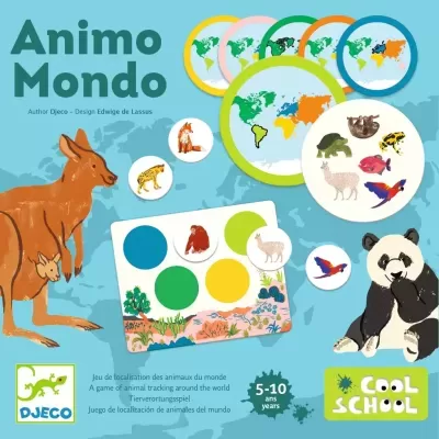 ANIMO MONDO - JOGO DE LOTO E LOCALIZAÇÃO DOS ANIMAIS DO MUNDO, DJECO