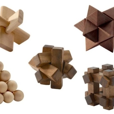 WOODIX - JOGO DE LÓGICA COM PEÇAS DE MADEIRA, DJECO