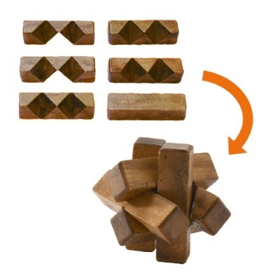 WOODIX - JOGO DE LÓGICA COM PEÇAS DE MADEIRA, DJECO