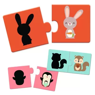 PUZZLE DUO - SOMBRAS DE ANIMAIS DJECO