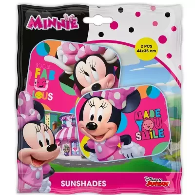 Pacote de sunshades Minnie Disney com desenhos coloridos e texto