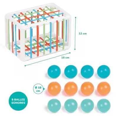 CUBO DE MANIPULAÇÃO COM BOLAS - ATIVIDADES SONORAS, LUDI
