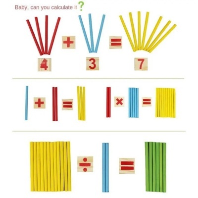 JOGO DE MATEMÁTICA EM MADEIRA - MONTESSORI