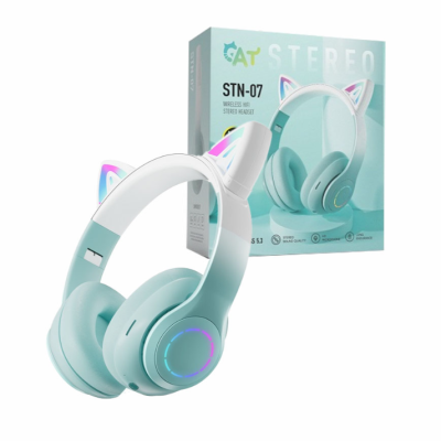 HEADPHONES BLUETOOTH E LUZ RGB PARA CRIANÇA - GATO