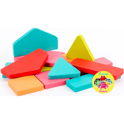 PUZZLE DAS FORMAS EM MADEIRA - MONTESSORI