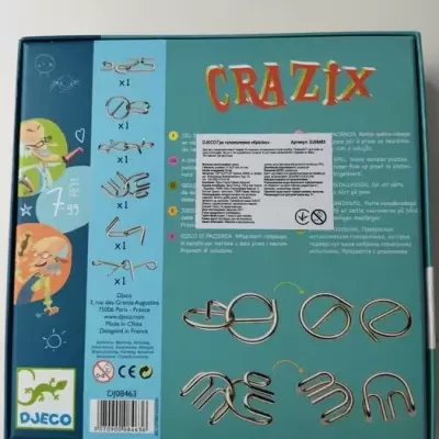 CRAZIX - JOGO DE LÓGICA COM PEÇAS DE METAL, DJECO