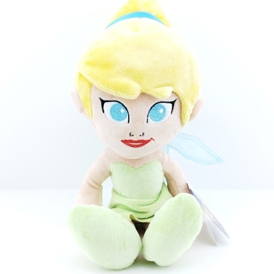Pelúcia de fada amarelo e verde com olhos grandes azuis