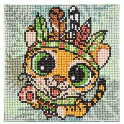 PINTURA DE DIAMANTES EM CANVAS 20X20CM LEÃO GRAFIX