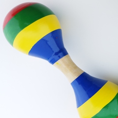 MARACA INFANTIL DUPLA EM MADEIRA 15CM