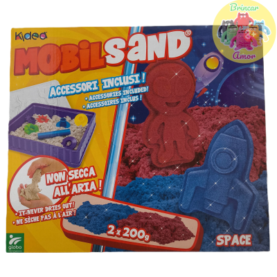 AREIA CINÉTICA 2X200g COM FORMAS E ACESSÓRIOS, MOBILSAND