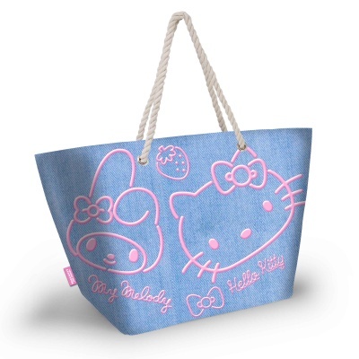 SACO DE PRAIA COM ALÇAS DE CORDA HELLO KITTY