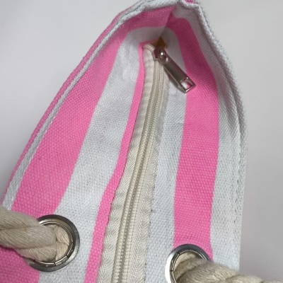 SACO DE PRAIA COM ALÇAS DE CORDA RISCAS CLÁSSICAS