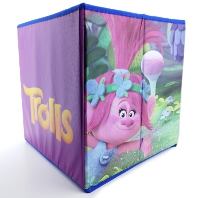PUFE CAIXA DE BRINQUEDOS INFANTIL 30CM - TROLLS