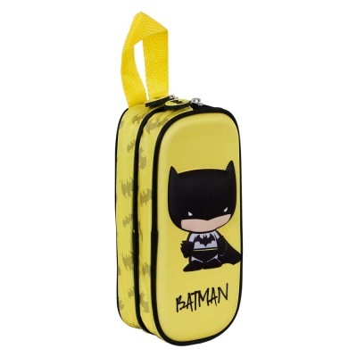 ESTOJO 3D ESCOLAR DE FECHO DUPLO AMARELO BATMAN