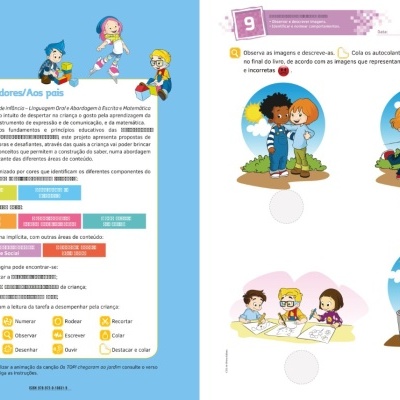 LIVRO TOP! NO JARDIM DE INFÂNCIA - LINGUAGEM ORAL E ABORDAGEM À ESCRITA / MATEMÁTICA - 3-4 ANOS