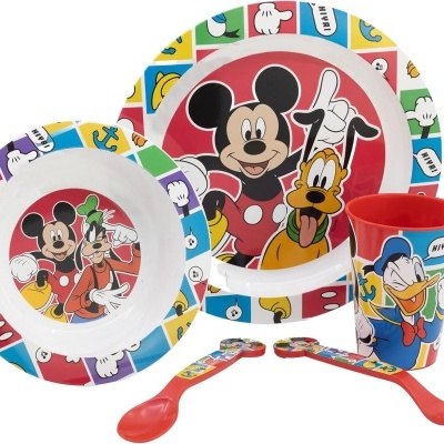 CONJUNTO MICROONDAS 5 PEÇAS REFEIÇÃO INFANTIL - MICKEY MOUSE
