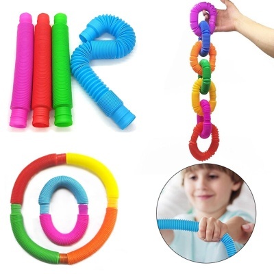 TUBOS SENSORIAIS COLORIDOS COM LUZ - 12PCS