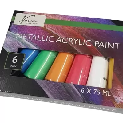 TINTA ACRÍLICA METÁLICA EM TUBO 6X75ML, NASSAU
