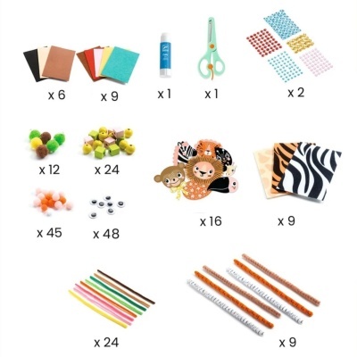 CONJUNTO DE CONSTRUÇÃO MANUAL DE ANIMAIS DA SELVA, DJECO