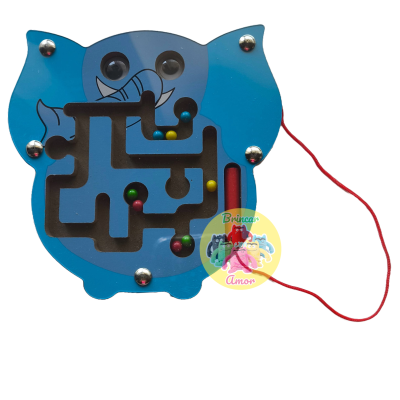 LABIRINTO MAGNÉTICO EM MADEIRA - MONTESSORI
