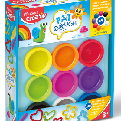 KIT PLASTICINA C/ 9 POTES + 12 ACESSÓRIOS MAPED