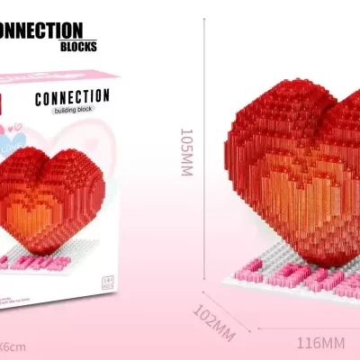 BLOCOS DE CONSTRUÇÃO CORAÇÃO LOVE 68479 LINKGO